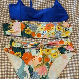 SummerSalt Bikini Tops with Colorful Floral High-Waist Bottoms